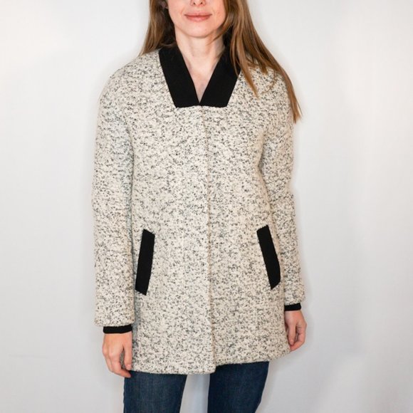 GUESS Oversized Boucle Marled  Zip-Up Jacket - Picture 5 of 7